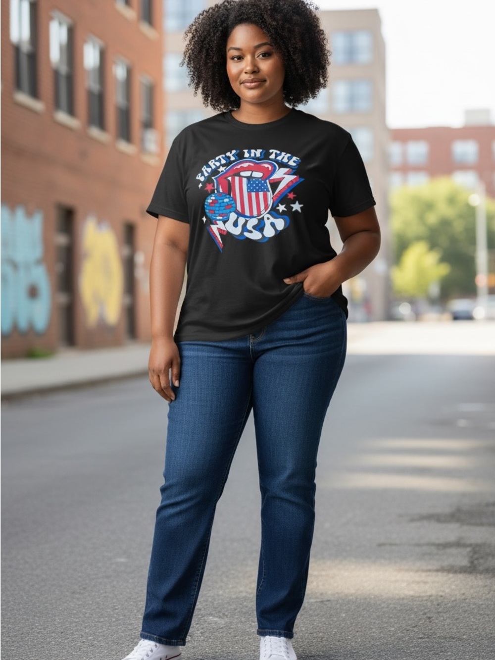 Graphic Black t shirt size xxl “party in the USA “